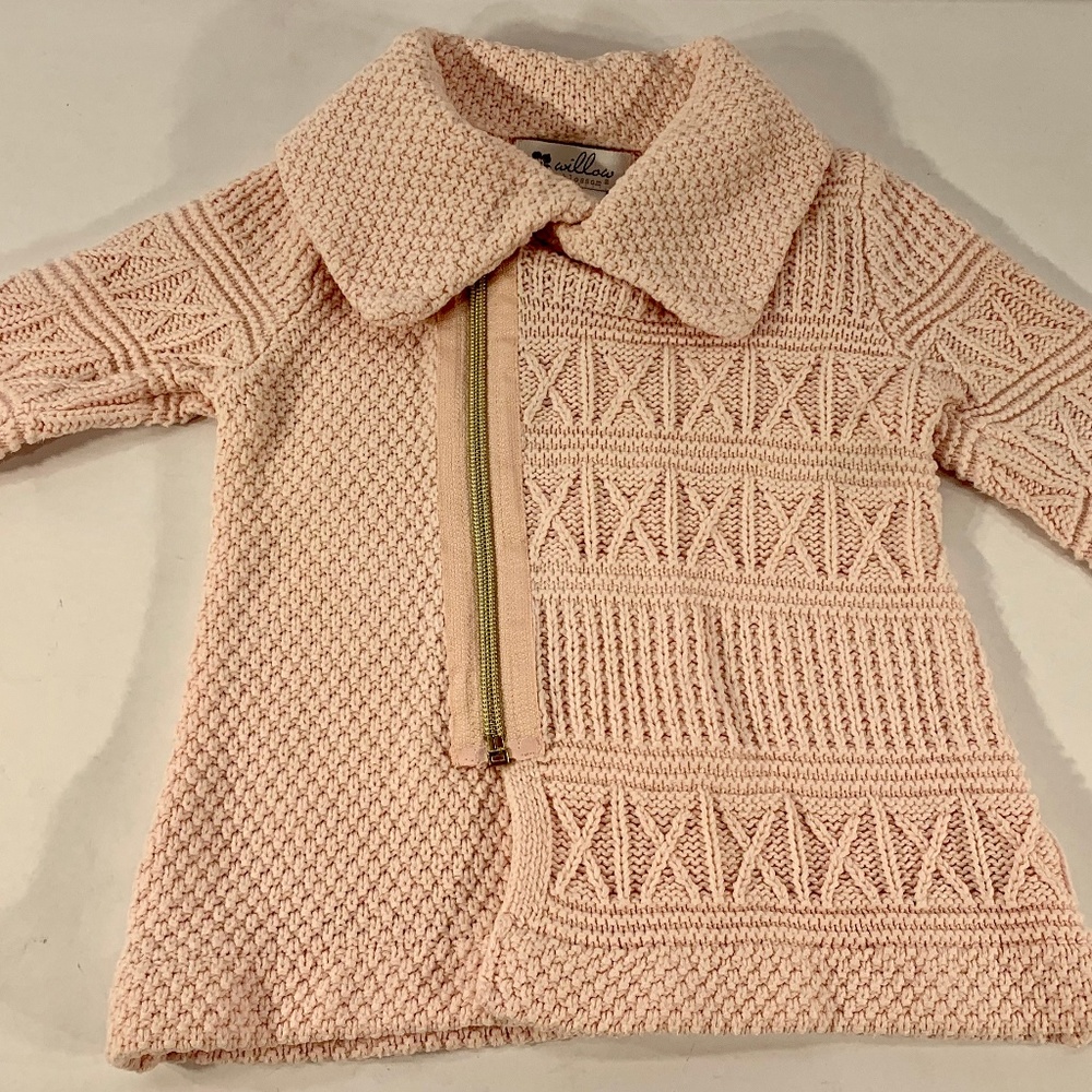 WILLOW BLOSSOM Pink Sweater with Zipper Size 18 mo